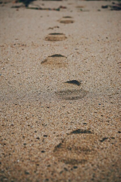 huellas en la arena de la playa