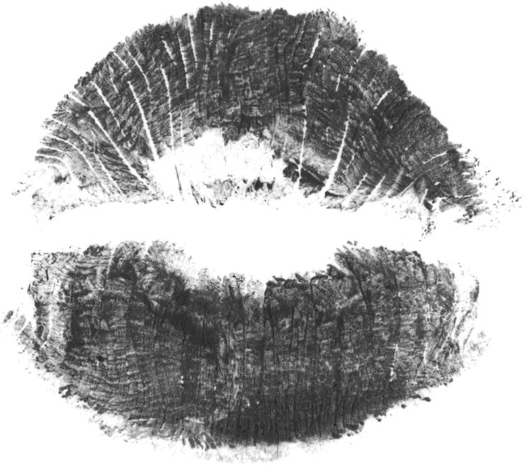 Foto las huellas de los besos en capas