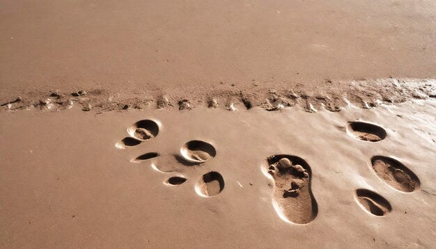 Huellas en una playa de arcilla