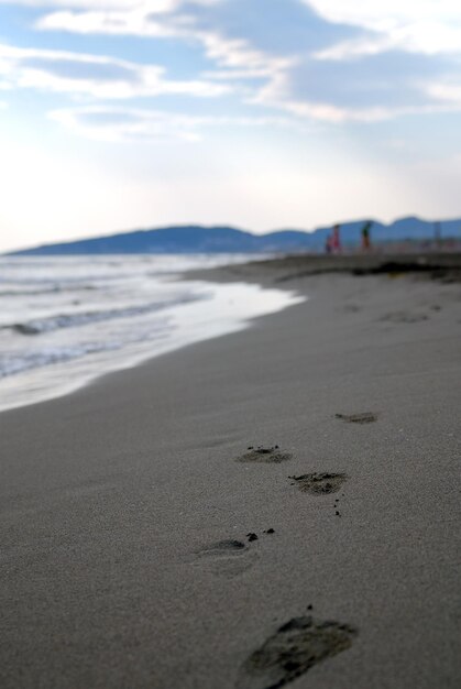 huellas en la playa