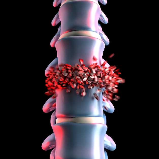 Hueso de la columna vertebral humana 3d