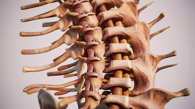 Foto hueso de la columna vertebral humana 3d