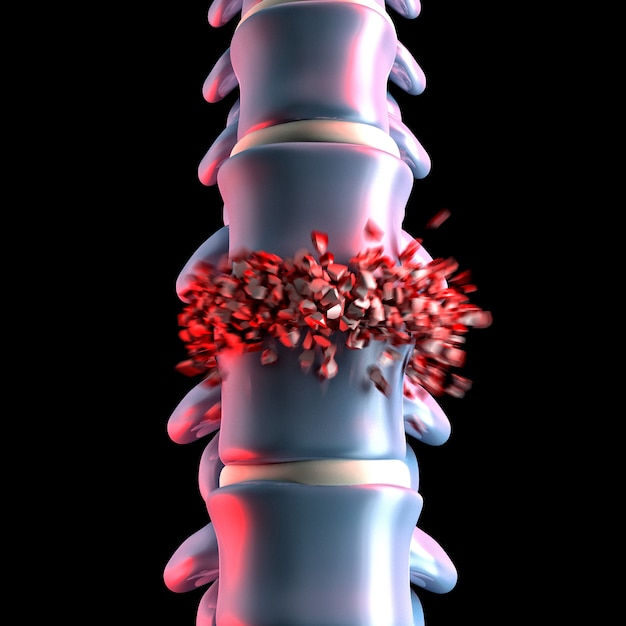 Hueso espinal humano 3d