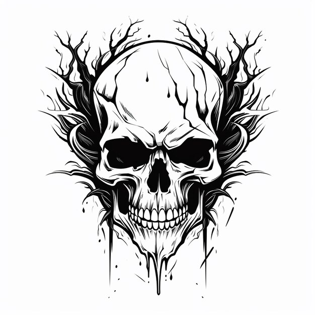 Foto huesos de la cabeza ojo dibujado cráneo de gatito cráneo del ejército logotipo cráneo logotipo de cabeza cráneo negro logotipo