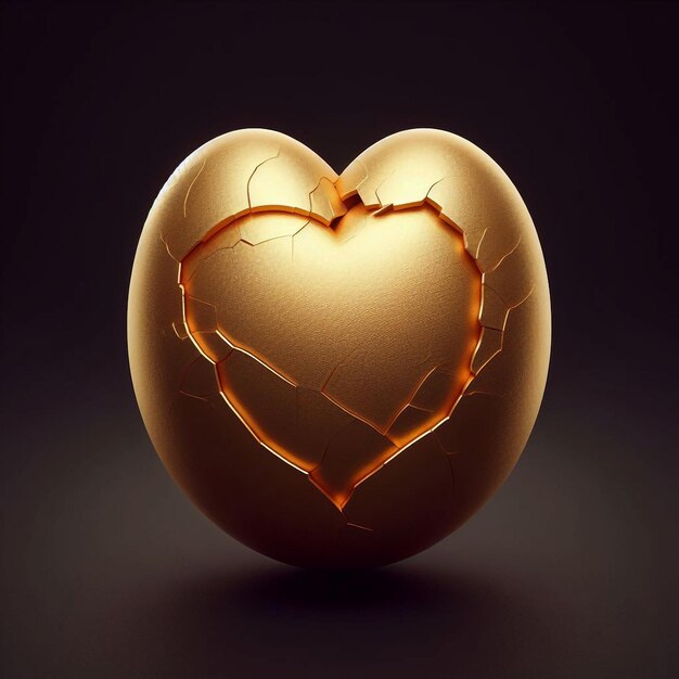 un huevo amarillo con un corazón en él