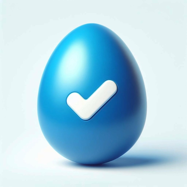 Foto un huevo azul con un símbolo de corazón en él