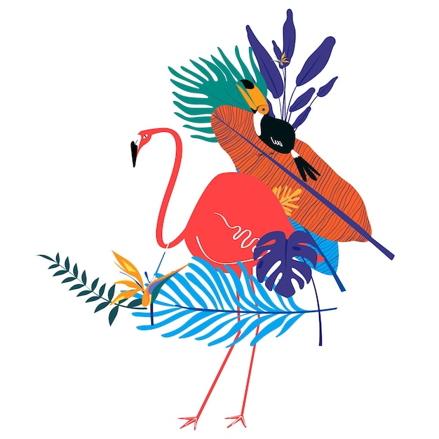 Huevo botánico png clip art pegatina flamenco y tucano fondo transparente