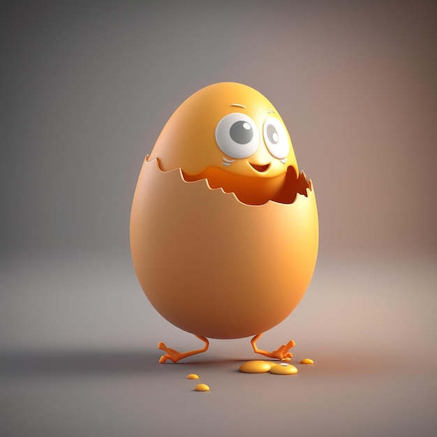 Foto un huevo con una cara y ojos de dibujos animados y una sonrisa.