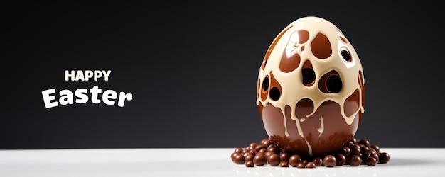 Foto huevo de chocolate decadente con nueces