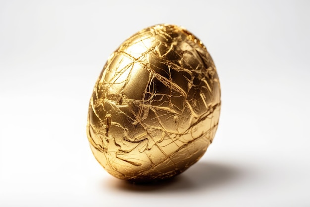 Huevo dorado con acabado de pintura envejecida IA generativa
