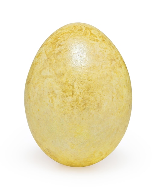 Huevo éster amarillo aislado sobre fondo blanco con trazado de recorte