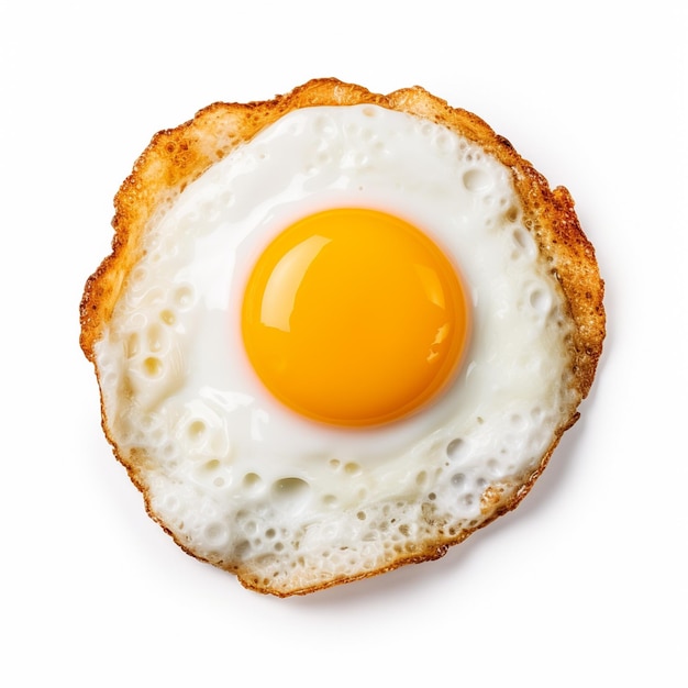 Huevo frito aislado sobre fondo blanco