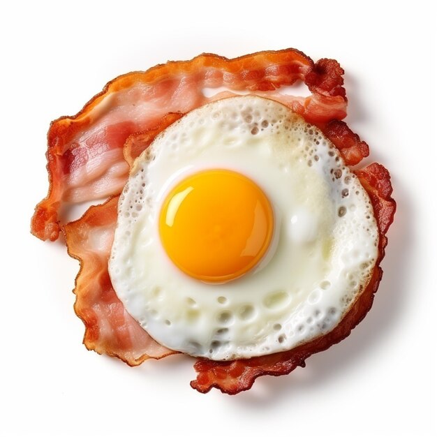 Foto huevo frito desayuno tocino tocino frito y huevos un desayuno nutritivo una merienda ligera