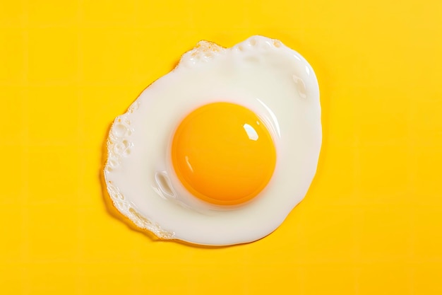 Huevo frito sobre fondo amarillo