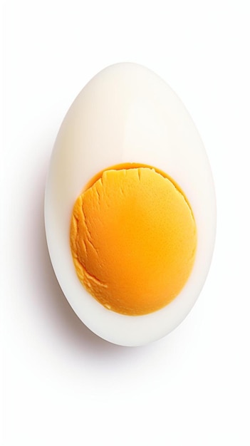 huevo hervido sobre un fondo blanco