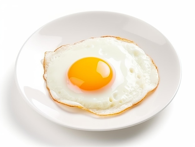 Huevo con el lado soleado en un plato