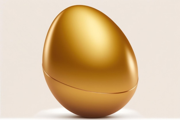 Huevo de oro aislado sobre fondo blanco.