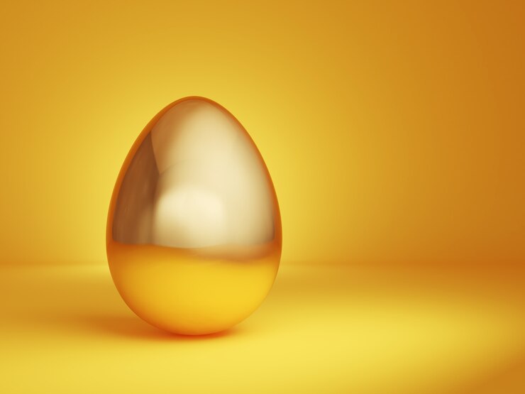Huevo de oro sobre un amarillo
