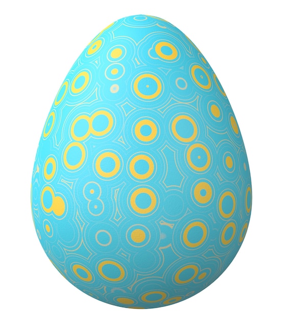 Huevo de Pascua 3D aislado sobre fondo blanco.