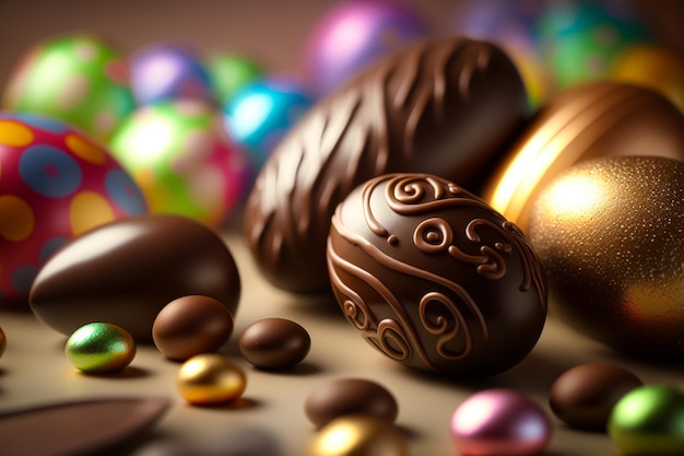 Huevo de Pascua de chocolate Huevos de Pascua con temática de Pascua La Pascua cristiana es una de las festividades más importantes para el cristianismo, representa la resurrección de Jesucristo, el hijo de Dios.