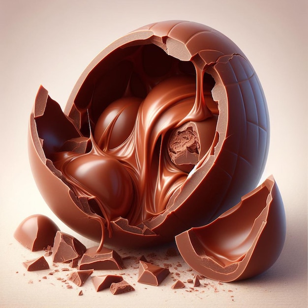 Huevo de Pascua de chocolate con salpicaduras de chocolate
