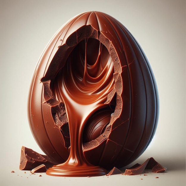 Huevo de Pascua de chocolate con salpicaduras de chocolate