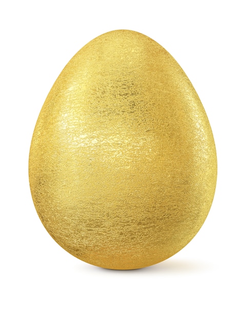 Huevo de Pascua dorado aislado