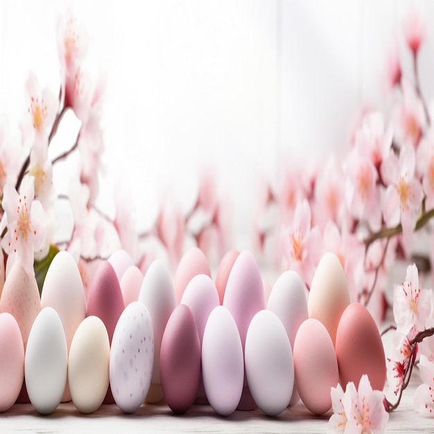 Huevo de Pascua con flores rosas