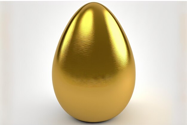 Foto huevo de pascua de oro aislado sobre un fondo blanco.