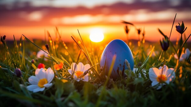 Huevo de Pascua en papel de pared de conejo HD 8k Imagen fotográfica de stock