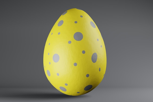 Huevo de Pascua pintado en colores de moda 2021 Illuminating y Ultimate grey. Render 3D