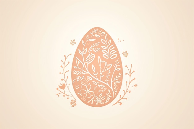 Huevo de Pascua simplista con motivos de la naturaleza