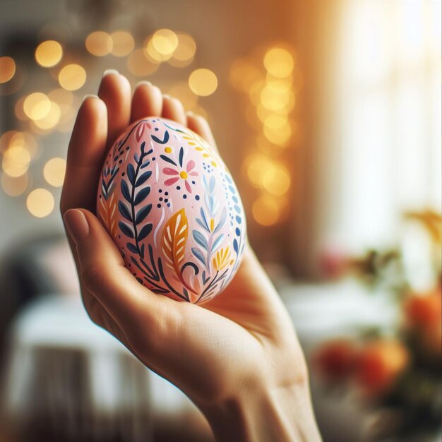 Un huevo de Pascua sostenido o arrojado en el aire