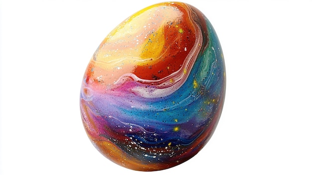 un huevo pintado al azar con múltiples colores fondo transparente png hd