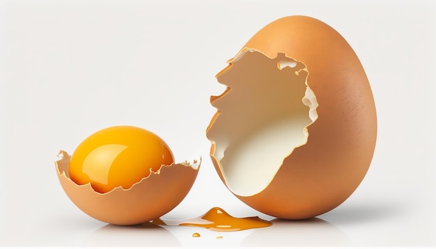 Foto huevo real huevo de pie con fondo blanco ia generativa