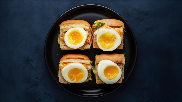 Foto el huevo vada pav o anda wada paav o pav es un plato de comida rápida no vegetariana de maharashtra, india