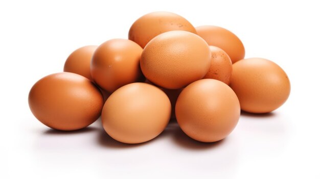 Huevos aislados sobre fondo blanco