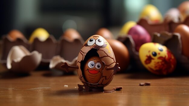 Huevos de chocolate con un juguete sorpresa