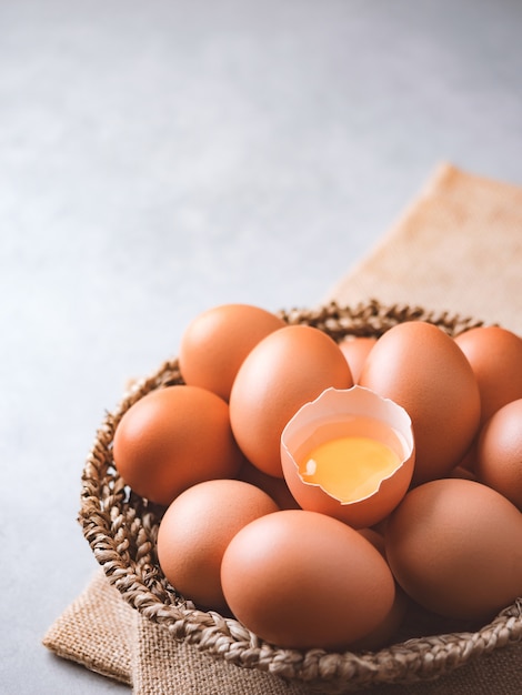 Huevos de gallina orgánicos ingredientes alimenticios