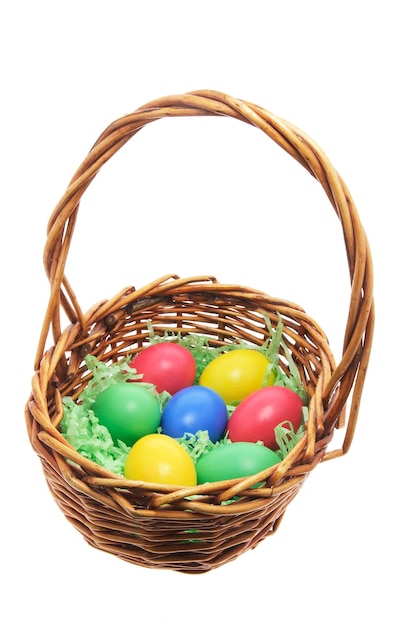 Huevos de Pascua en la canasta