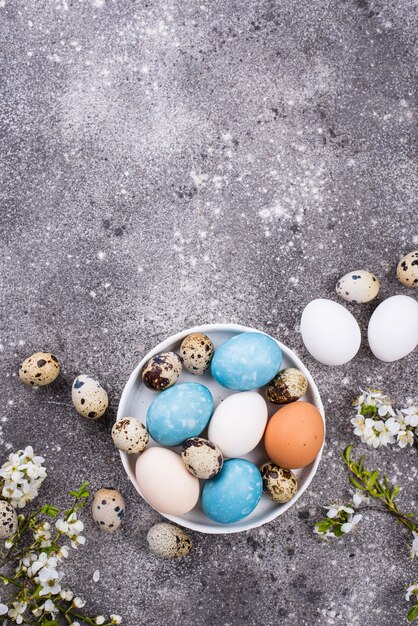 Huevos de pascua en color azul