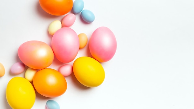 Huevos de Pascua de colores aislados sobre fondo blanco