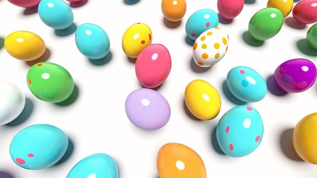 Huevos de Pascua coloridos en 3D