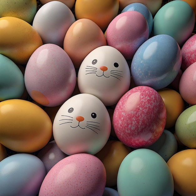 Huevos de Pascua decorados y coloridos