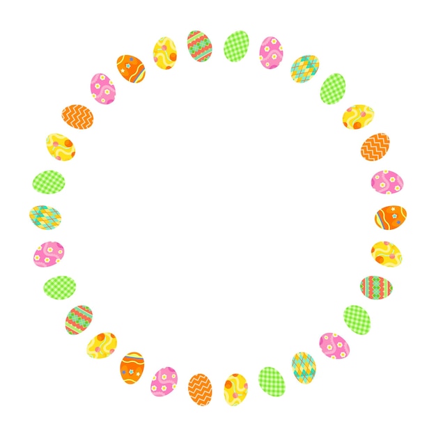 Huevos de Pascua enmarco png patrón festivo en fondo transparente