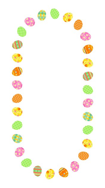 Huevos de Pascua enmarco png patrón festivo en fondo transparente