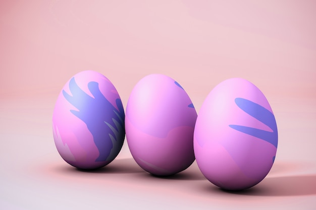 Huevos de Pascua de ilustración 3D