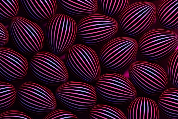 Huevos de Pascua con motivos geométricos rosas.
