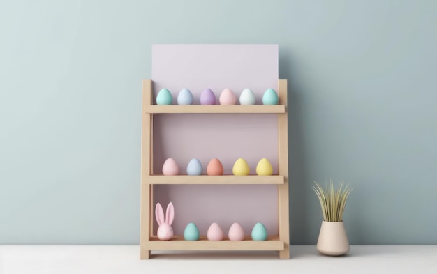 Foto huevos de pascua pastel en fondo rosa vista superior estilo de colocación plana ia generativa