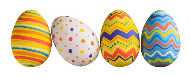 Huevos de Pascua pintados de diferentes colores